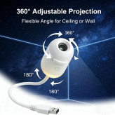 چراغ خواب و پروژکتور مدل کهکشانی Starry Sky با دیسک و لنزUltra Clear Wide-Angle Lens