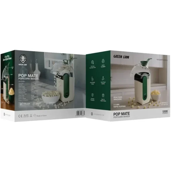پاپ کورن ساز برند گرین لاین مدل Pop Mate ظرفیت ۱۲۰۰ وات / اورجینال